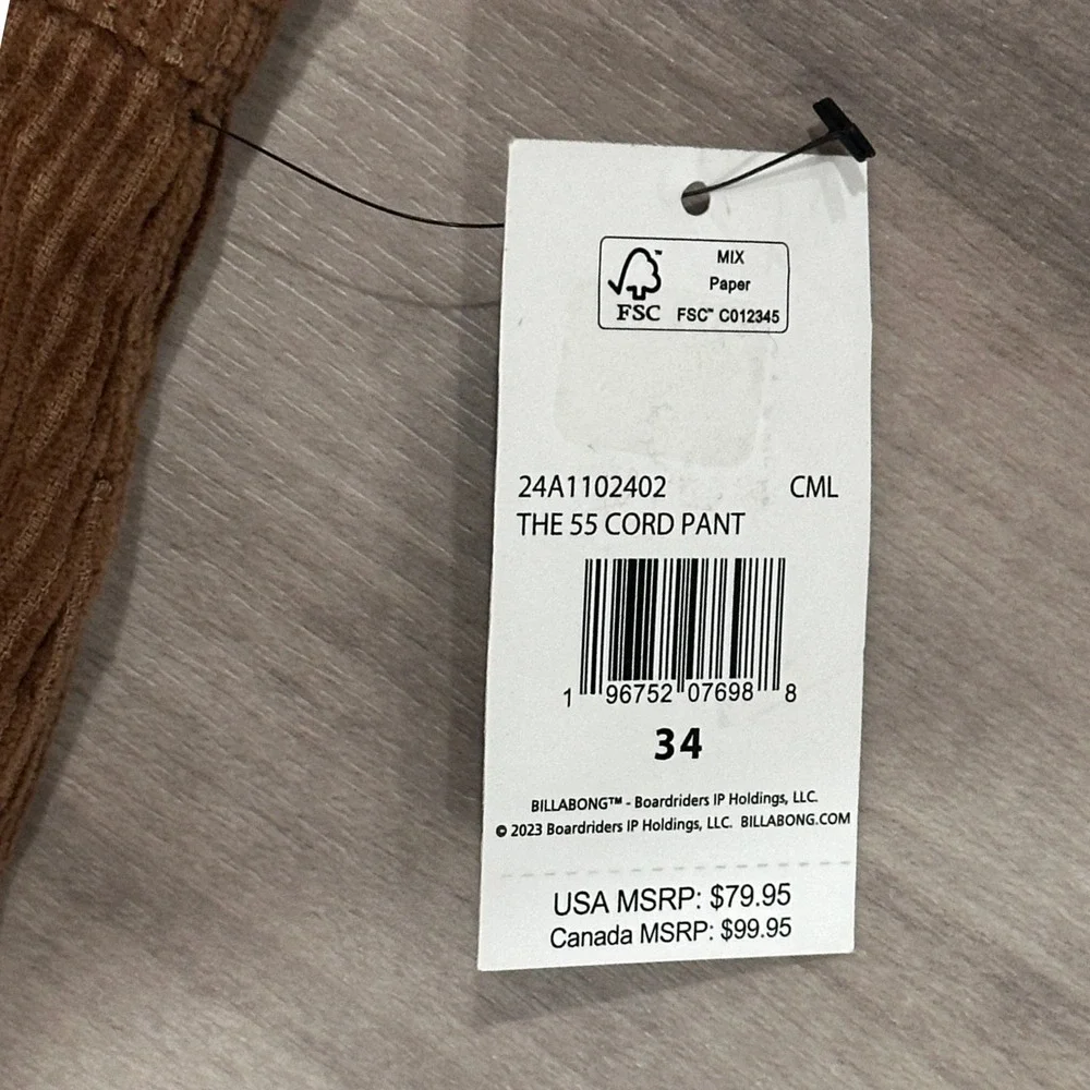 Billabong corduroy pants